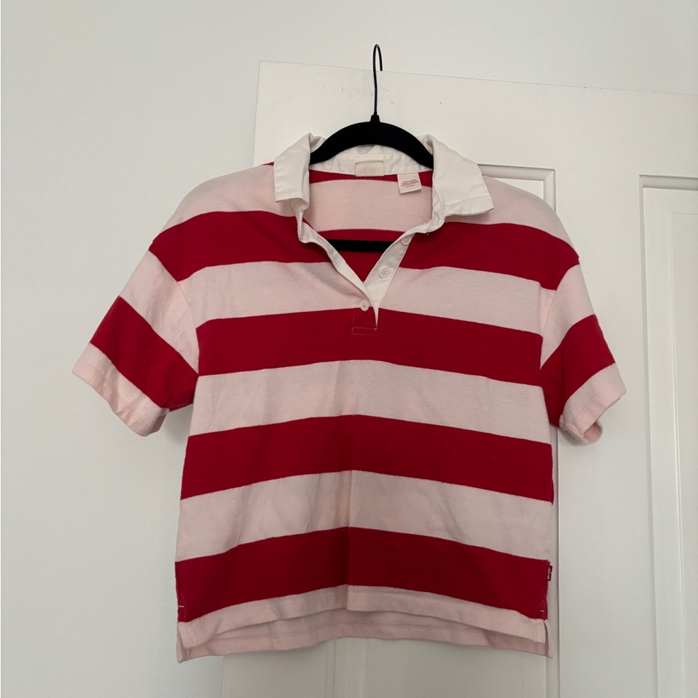 Levi’s Aries Rugby Polo Shirt in Tory Stripe Crystal
